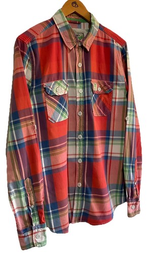 Superdry The Lumberjack Twill Mens Button Up Plaid Shirt Size Large Slim Fit - Picture 6 of 24