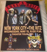 GUNS N' ROSES 1991 THE RITZ REPLICA CONCERT POSTER
