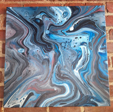 Original Acrylic Pour Painting on Canvas Abstract Art