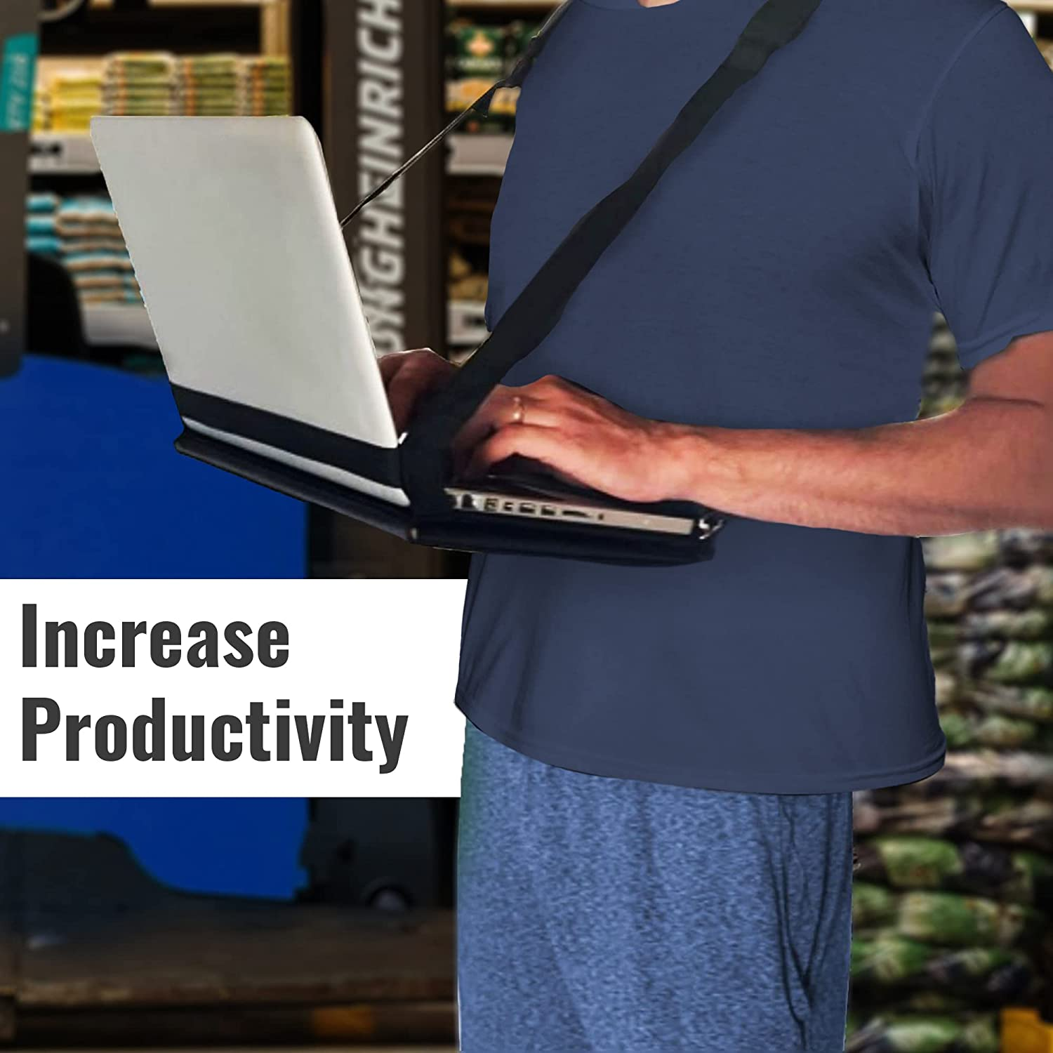 Walking Desk Mobile Laptop Desk, Hands Free Wearable Desk Mobile Laptop