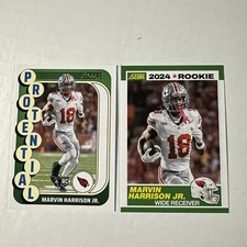 2024 Panini Score #16 Marvin Harrison Jr Rookie Protential & Base Cardinals RC 