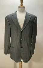 BOSS Hugo Men’s Blazer Three Buttons Size 40R  Gray Plaid