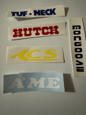 5 RUB-ON BMX STICKERS SKYWAYHUTCH ACS AME TUF NECK MONGOOSE VERTICAL DECALS 4"