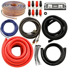 Car Audio 1/0 Gauge Flexible  Cable Complete Amplifier Install Wiring Amp Kit