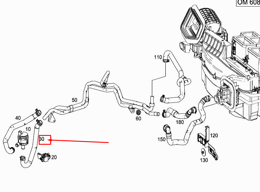 MERCEDES-BENZ A W177 Motorumwälzpumpe Formschlauch A2478306800