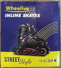 NEW Wheelive Adjustable Inline Skates Pink/Black Small