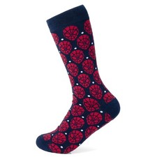 Marvel Spider-Man Dot Red and Navy Men's One Size Crew Socks