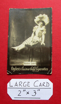 ogden's guinea gold cigarette cards value OGDENS GUINEA GOLD Circa 1900 LARGE SCARCE CIGARETTE CARD ACTRESS HELEN  LORD