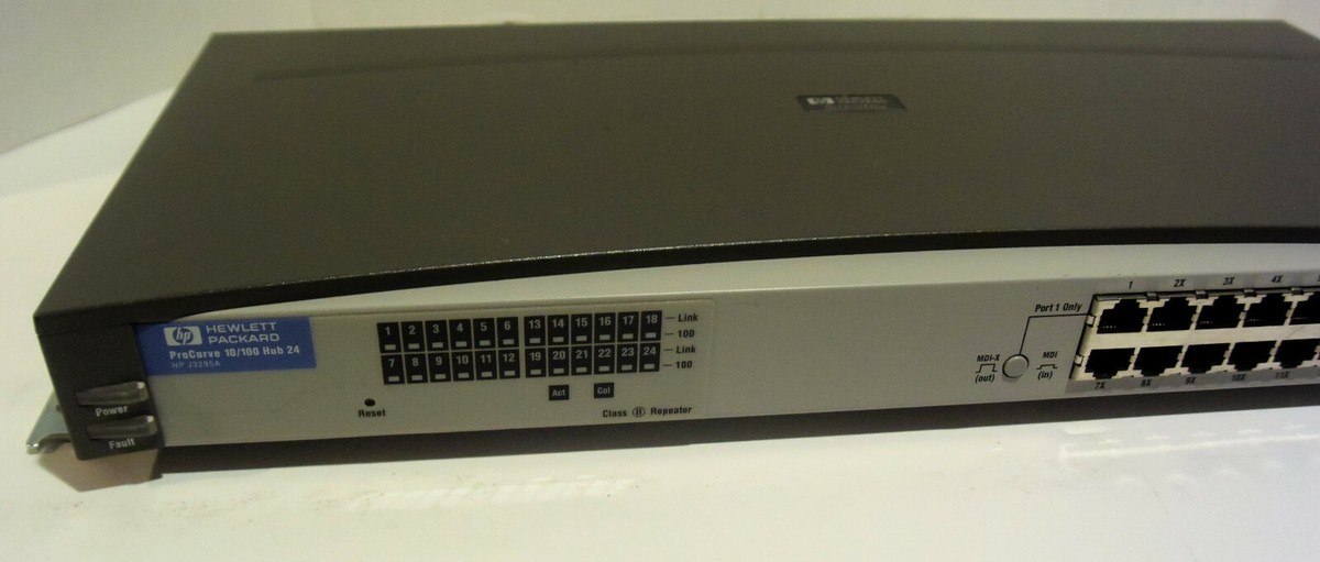 HP ProCurve 10/100 Hub 24 (J3295A) 24 Port - Network Switch HP ProCurve 10/100 Hub 24 (J3295A) 24 Port - Network Switch
