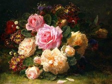Still Life roses by J. Robie Tile Mural Kitchen Bathroom Backsplash Ceramic 10x8