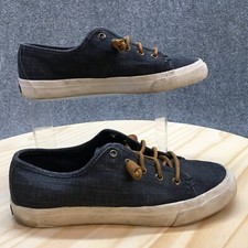 Sperry Top Sider Shoes Womens 7 Seacoast Sneakers Blue Canvas Low Denim STS83236