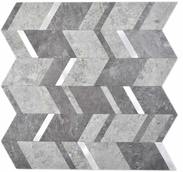 Vinyl Mosaik Dunkelgrau Silber Selbstklebend Wand Fliesenspiegel WB200-4CDG-image