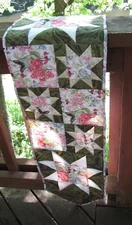 Handcrafted Moss Bank Runner or Dresser Scarf, 57" by 13"