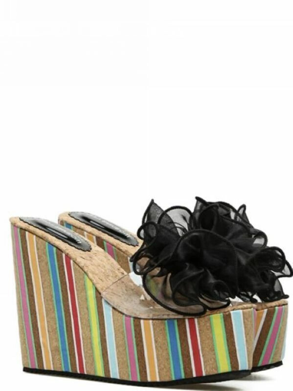 Sughero Zeppa Sabot Alte Ciabatte Zeppa Alte Cm Sabot Colorate