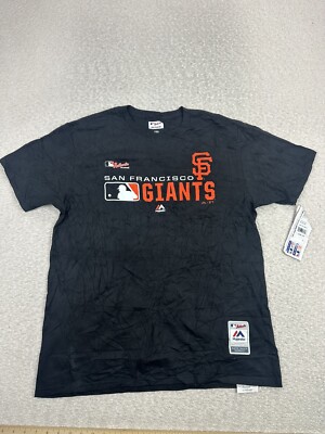 Majestic San Francisco Giants Men s T Shirt Size Large Logo Black MLB Baseball