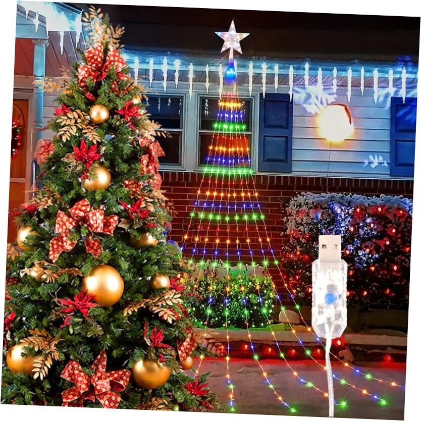 Christmas Lights, Outdoor Christmas Tree Lights, Waterfall Fairytale Cool White
