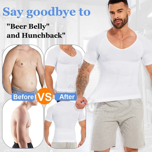Men Fajas Para Hombres Faja Reductora De Hombres Body Tummy Control Tee Shaper - Picture 1 of 49