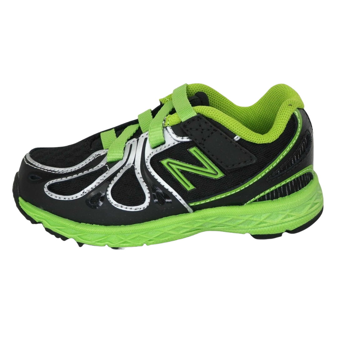 New Balance KV890BGI Toddler Shoes Mesh Adjustable Athletic Black Green Sz 6-image