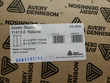 Indes Elastic Plastic Staple Avery Dennison 11412-0 10,000 per roll 2.875 inch