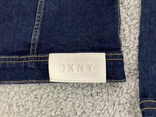 DKNY Denim Blue Jean Jacket Size L Juniors New - Picture 5 of 8