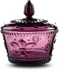 MASSJOY European Retro Nostalgic Three-Dimensional Relief Color Glass Purple 