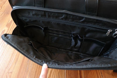 McKlein Laptop Briefcase, Black Leather, Double Compartment - Picture 8 of 11