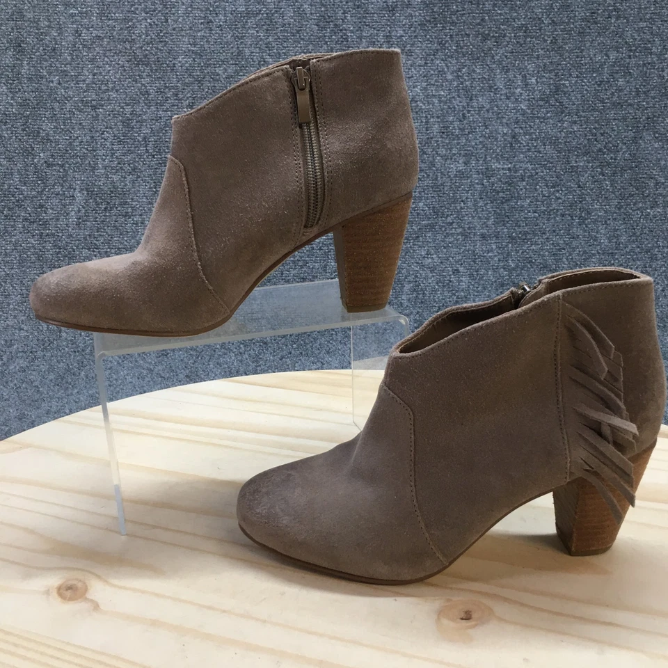 Tahari Botas Mujer 6.5 M Camila Botines Beige Cuero Informal Tacón Cremallera Foto 2 de 4