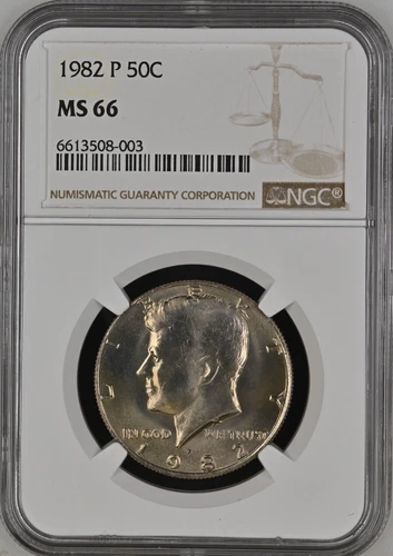 1982-P 50C Kennedy Half Dollar NGC MS66   6613508-003