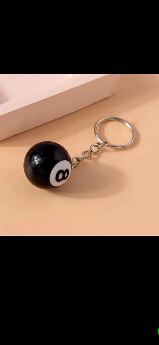 Penna E Portachiavi (rotondo) - Snooker 8 Palline Gioco Da Bar Da