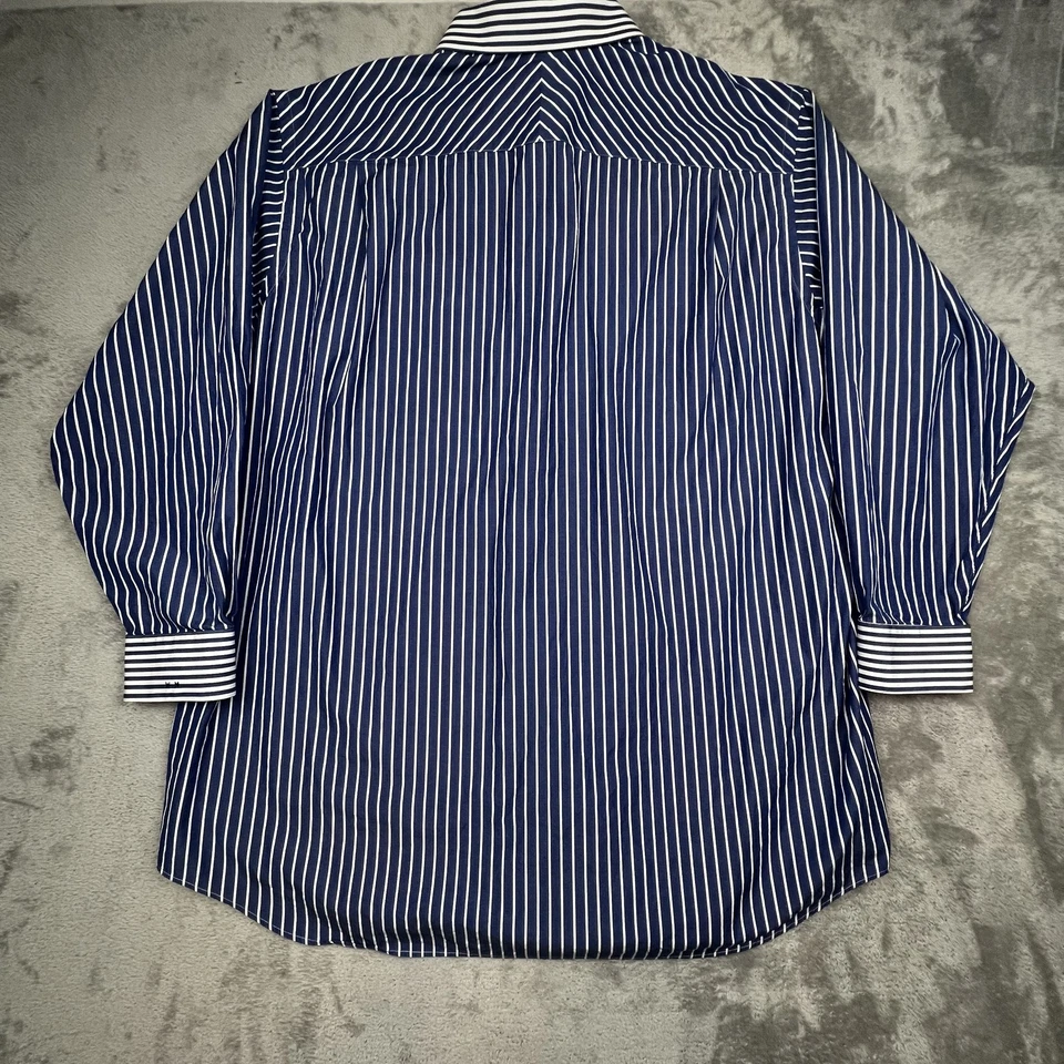 Paul Fredrick Shirt Mens 19-36 Long Sleeve Dress Classic Stripe Button Up - Image 2 of 4