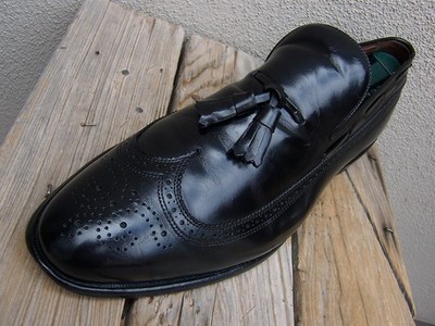 ALLEN EDMONDS Casual Dress Shoes Black Leather  Wingtip Tassel Loafers Size 12D
