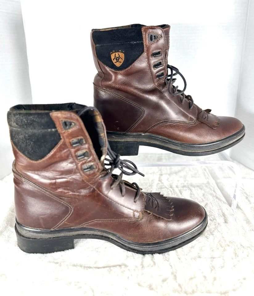 Vintage Ariat Paddock Riding Boots Women’s 10B Brown Leather Lace Up 61063 - Image 4 of 4