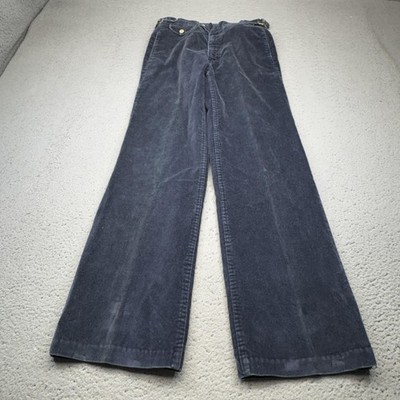 Vintage Levis Fresh Produce Pants Womens 28x31.5 Navy Flared Wide Leg Sailor 70s