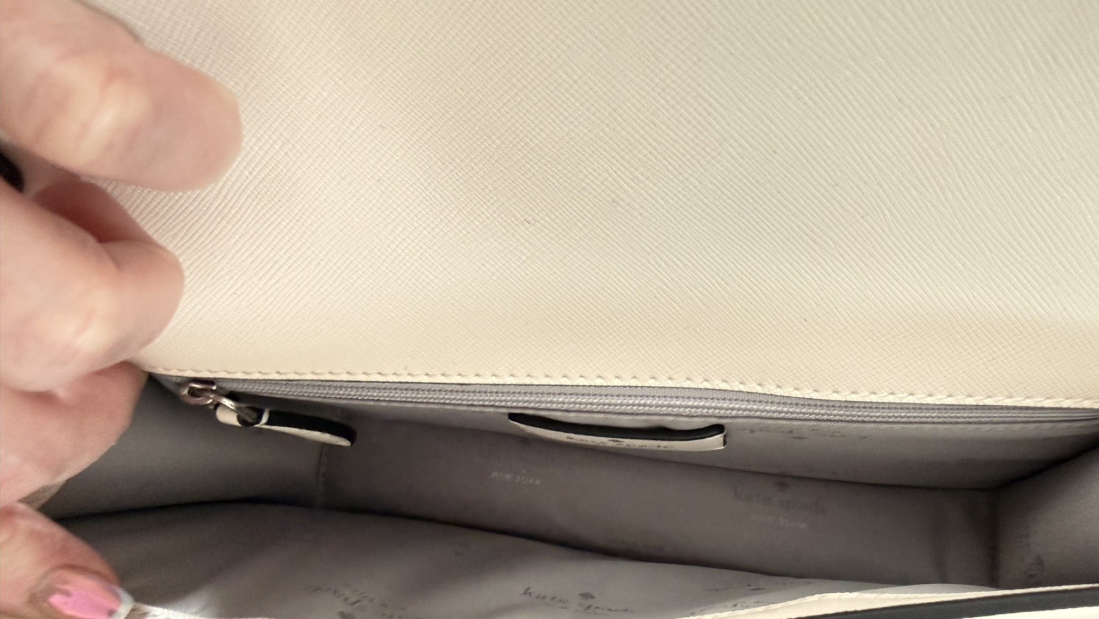 NWOT Kate Spade NY Madison Willow Mini Flap Crossbody Bag Platinum Gray/white thumbnail 14