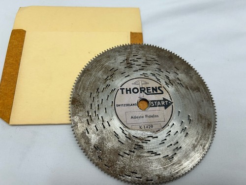 Adeste Fideles Metallscheibe 4,5" Thorens Spieluhr Disk K1429 Christmas Carol