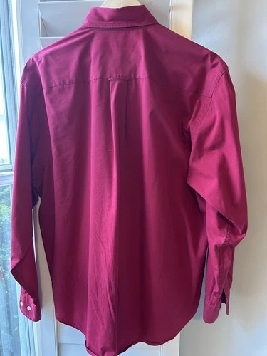 Nautica Men's Long Sleeve Button Down Shirt Red Size M image 4