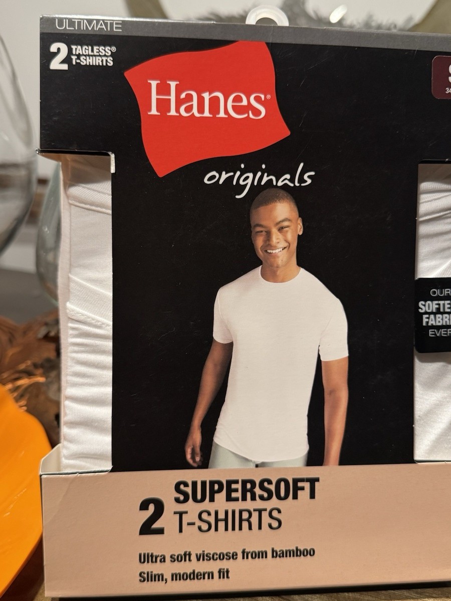 Hanes Originals Supersoft Tagless Bamboo Viscose T-Shirt White