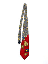 BD Baggies Silk Football Tie Red Black Made In USA 56” Length Sports 44 Retro