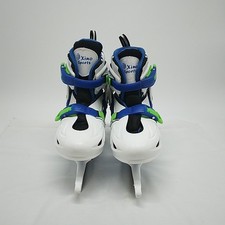 Xino Sports Blue and White Rigid Adjustable 34 to 37 Padded Ice Skates