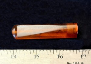 New Vintage Baltic Amber Cigarette Holder with Gold Plated Rim 3" long