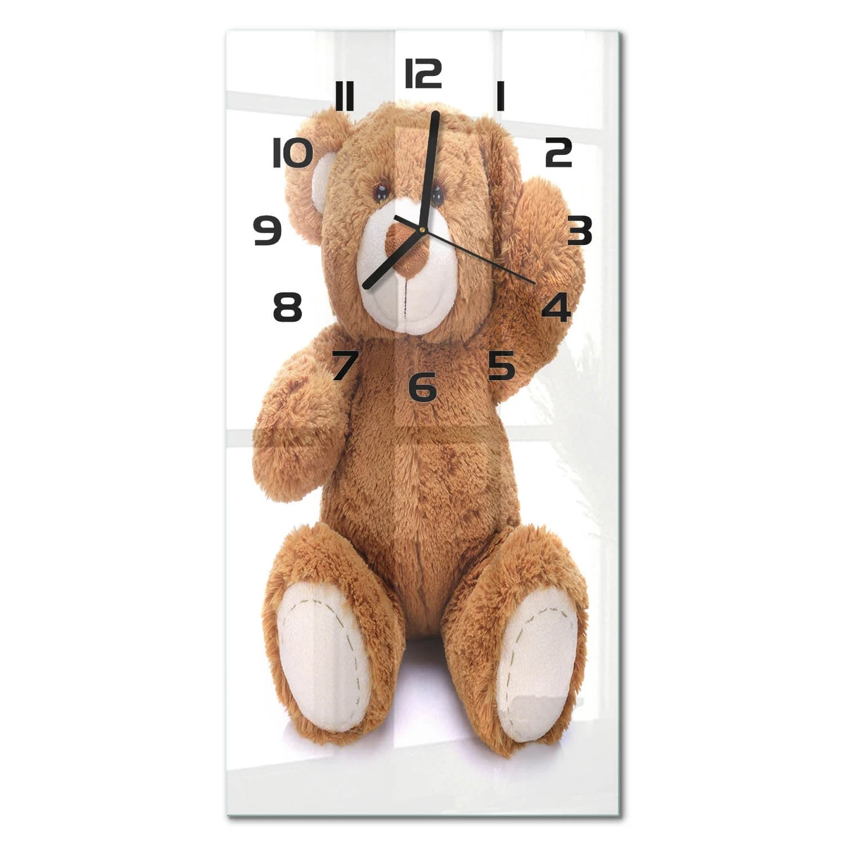 Reloj de Pared Rectangular Vertical Reloj Decorativo de Cristal Osito 30x60 cm