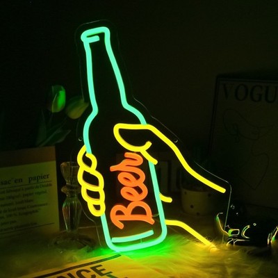 Beer Neon Sign Bar Man Cave Restaurant LED Wall Decoration Home Bar,USB Powered