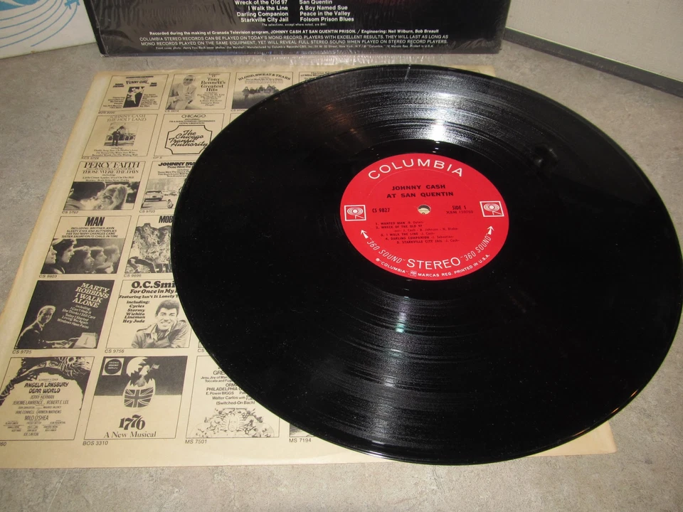 Почти как новый! ДЖОННИ КЭШ - Оригинальная Виниловая Пластинка AT SAN QUENTIN - 2 Глаза - Хайп Stkr & Усадка! - Изображение 3 из 4