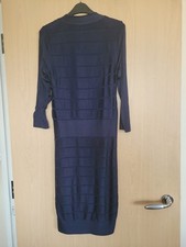 Ladies Navy Midnight Blue Body Con Dress Size 8-10 UK