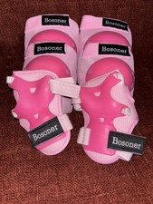 BOSONER Kids/Youth Knee Pads Elbow Pads Wrist Guards Size Med 6 - 15 Years Pink
