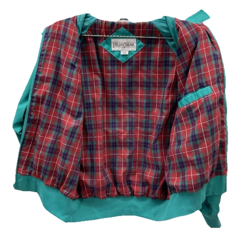 Винтажная мужская куртка-бомбер Field & Stream с большими зелеными карманами на молнии - Изображение 3 из 4