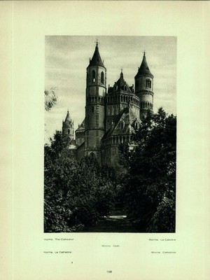 Kupfertiefdruck : Frankfurt am Main. Saalgasse mit Domturm. Worms. Dom. Hielsche