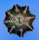 Antique Imperial Electric Purple Scroll Embossed Carnival Glass Bowl - 5 3/4"