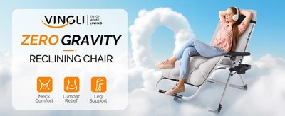 Padded Zero Gravity Chair, Loun Chair with Removable Cush &