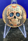 1 oz Mexican Sugar Skull Colorized .999 Fine Copper Art Round